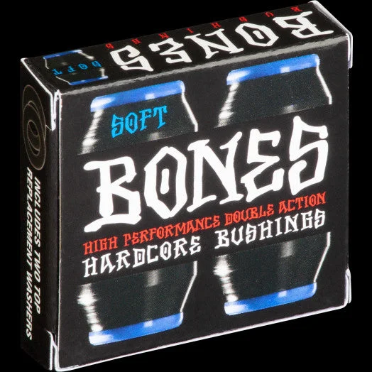 Skateboard Hardware For Faster Speed-[BONES] "HARDCORE BUSHINGS" BLACK - SOFT(80A)