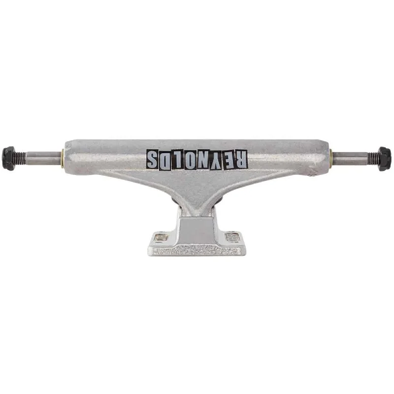 Skateboard Trucks For Professional Skaters-INDEPENDENT TRUCK CO HOLLOW REYNOLDS BLOCK SILVER MID TRUCKS SIZE VARIANT