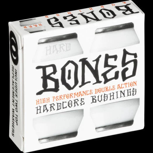 Skateboard Hardware With Top-Notch Bearings-[BONES] "HARDCORE BUSHINGS" WHITE - HARD(96A)