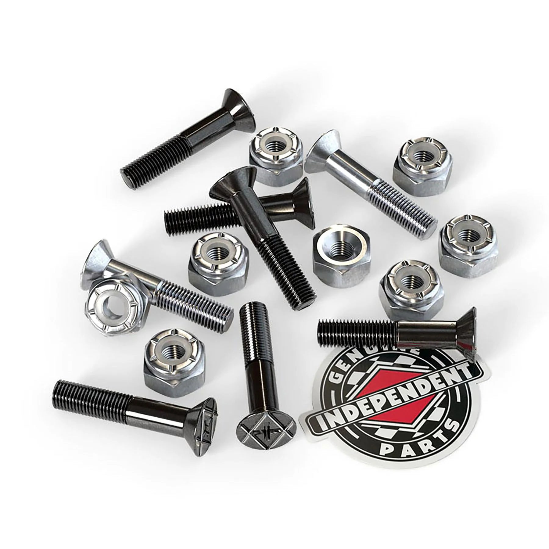 Skateboard Hardware For Custom Boards-[INDEPENDENT] Genuine Parts in Black/Silver - 7/8”Phillips