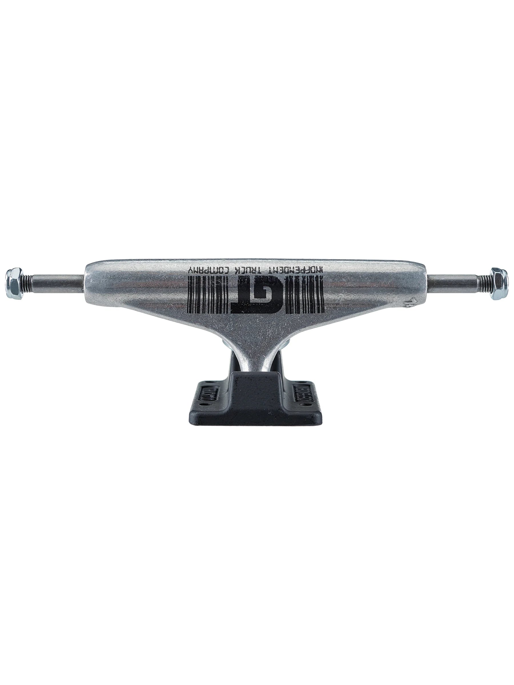 Skateboard Trucks For Custom Setup-INDEPENDENT TRUCK CO STAGE 11 HOLLOW GRANT TAYLOR BARCODE SILVER BLACK STANDA SIZE VARIANT