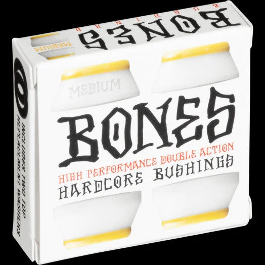 Skateboard Hardware For Smooth Cruising-[BONES] "HARDCORE BUSHINGS" WHITE - MEDIUM(90A)