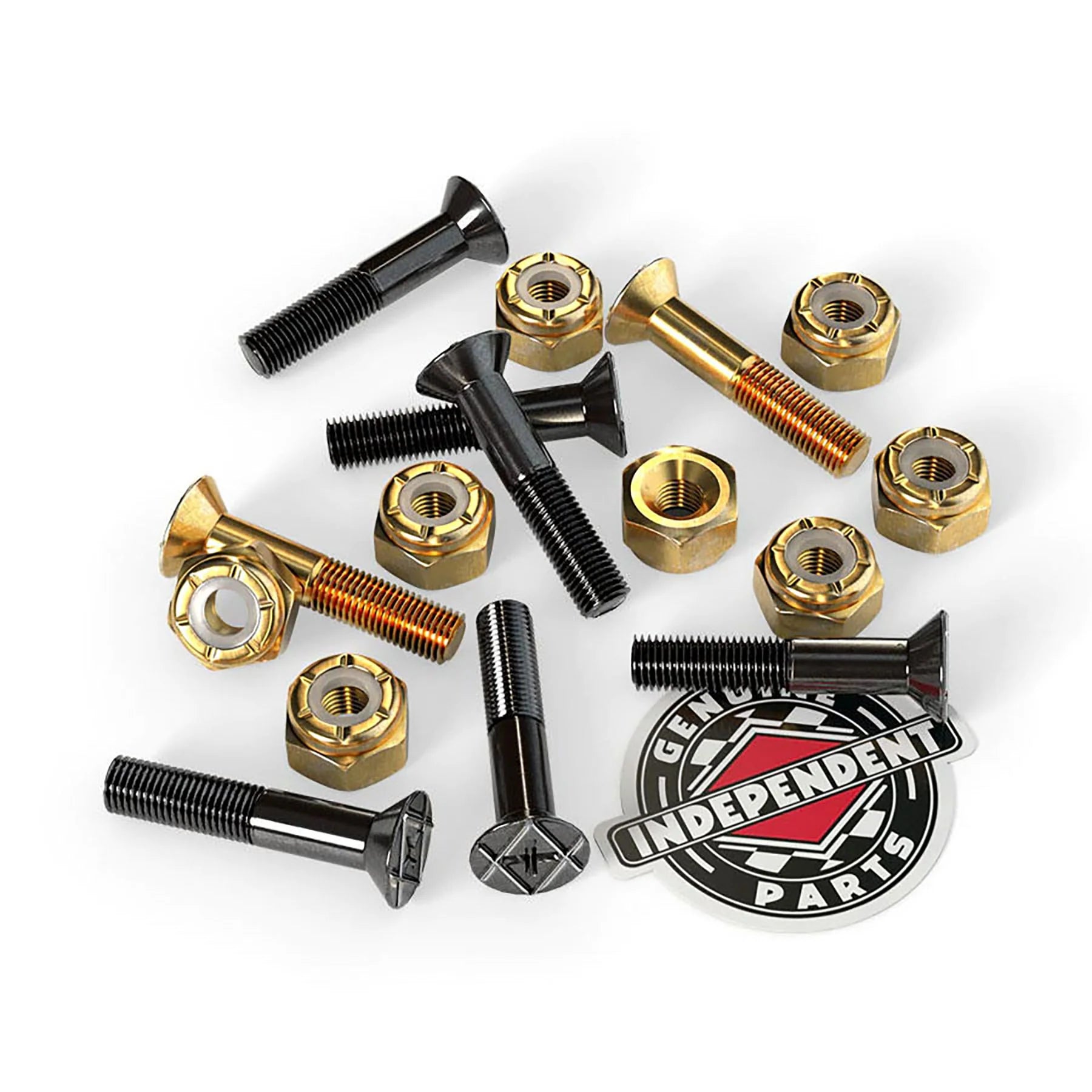 Skateboard Hardware For Smooth Grinds-[INDEPENDENT] Genuine Parts in Black/Gold - 7/8”Phillips