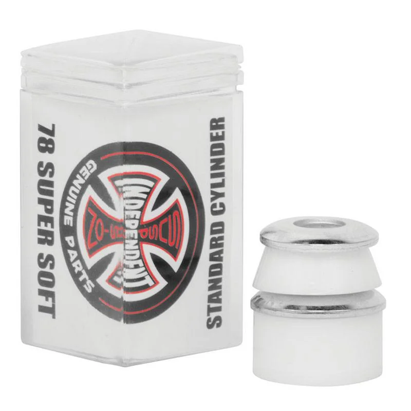 Skateboard Hardware For Advanced Riders-Independent Super Soft Cylinder Bushings White