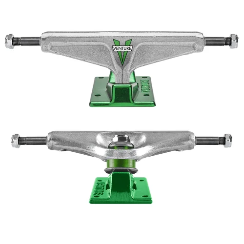 Skateboard Trucks For Balanced Performance-VENTURE TRUCKS V LIGHT OG LOGO POLISHED/GREEN SIZE VARIANT