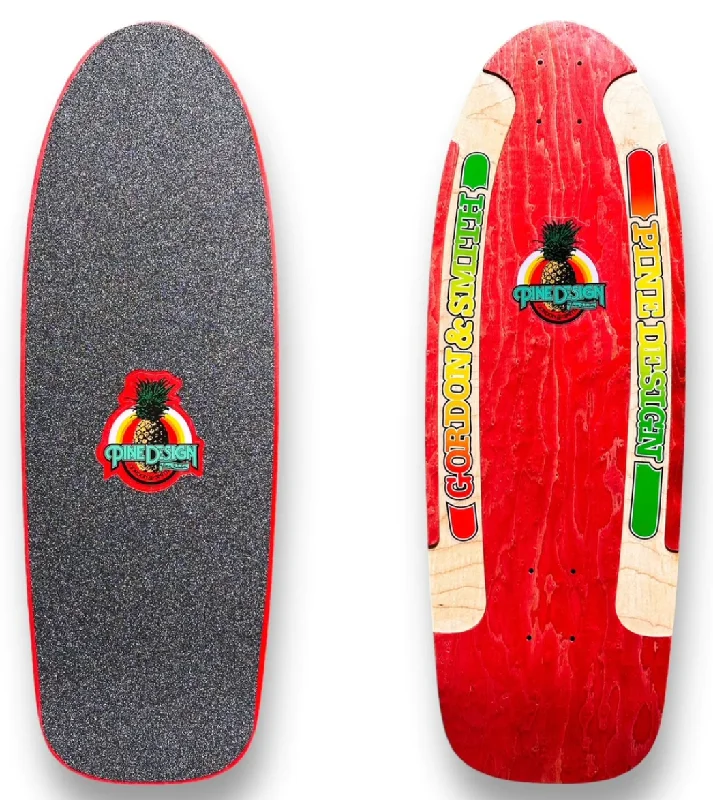 Skateboard Deck For Quick Transitions-G&S 30" PineDesign 2 Routed Rails - Red Reissue Skateboard Deck