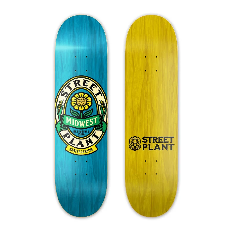 Wide Skateboard Deck For Comfort-8.125" Street Plant Midwest Flower Skateboard Deck - Various Stains