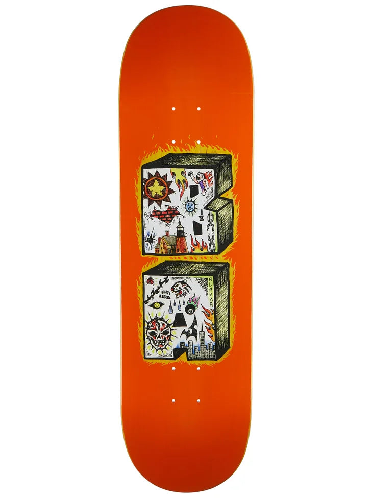 Deck For Long Skateboard Ride-Antihero - BA Stacked 8.75" Deck