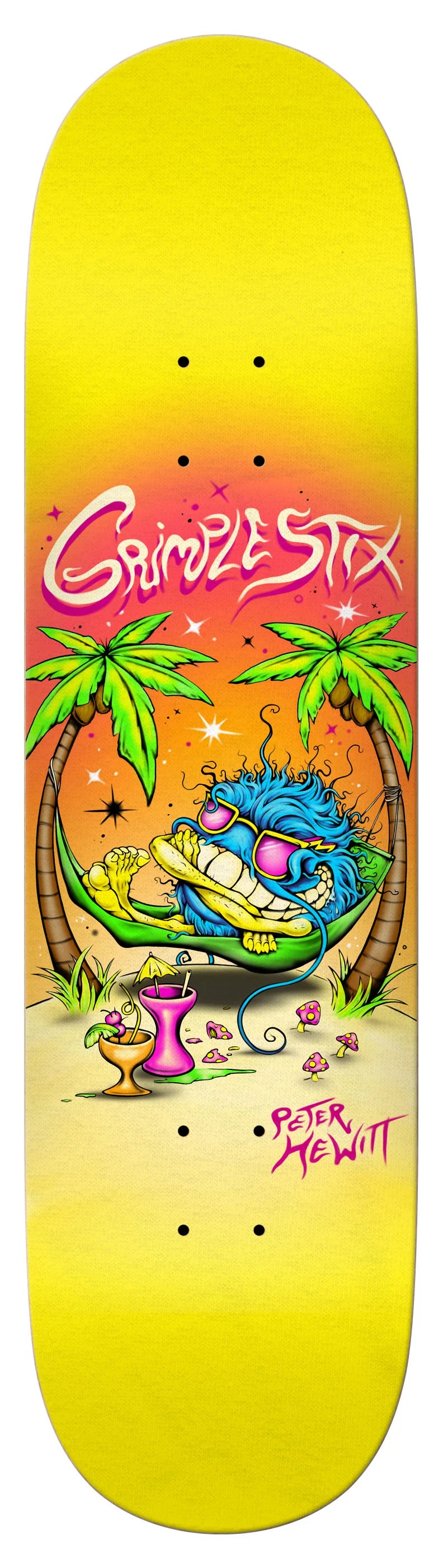 Skateboard Deck With Detailed Artwork-Antihero Grimple Stix Hewitt Grimple Beach: 8.5