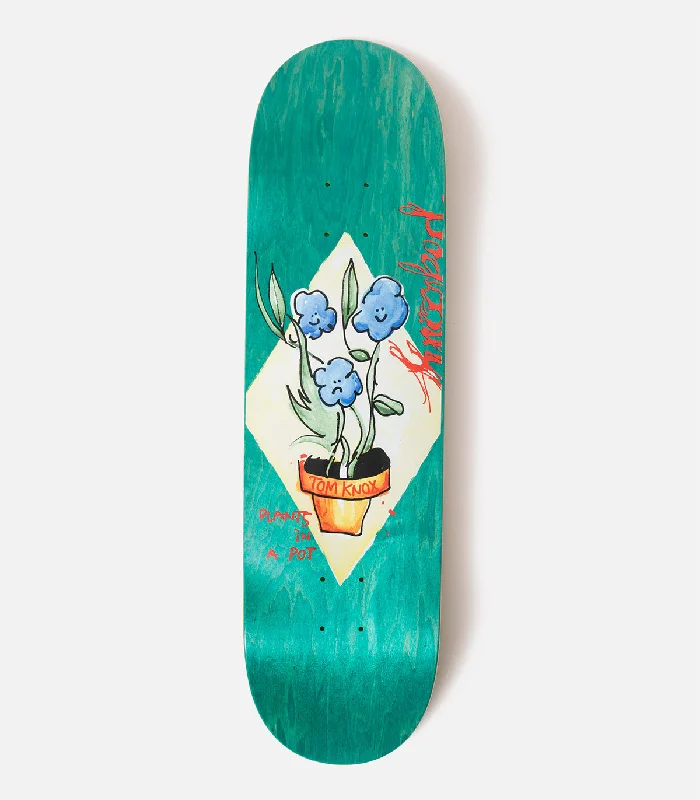 Skateboard Deck With High End Construction-Krooked Tom Knox Blue Flowers Deck