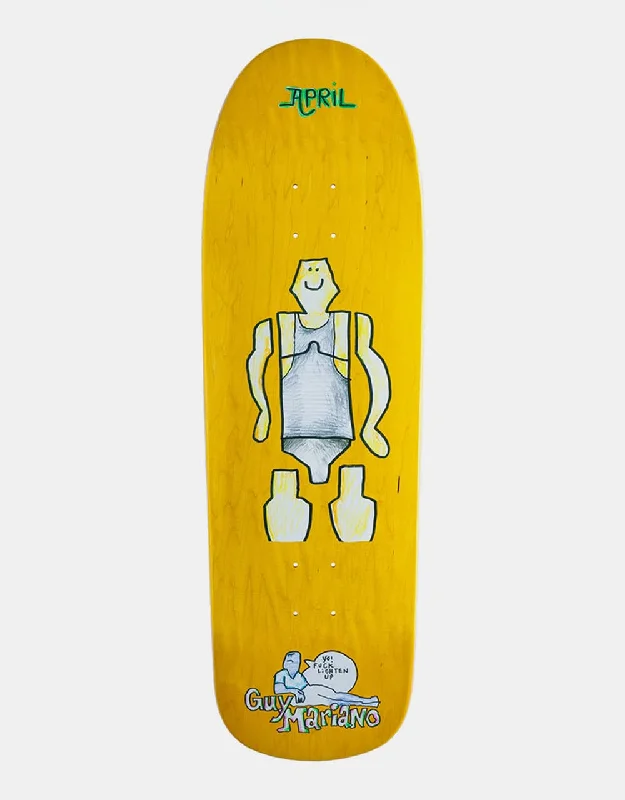 High-Flex Skateboard Deck For Quick Moves-April Guy by Gonz Yellow '90s Shape' Skateboard Deck - 9.6"