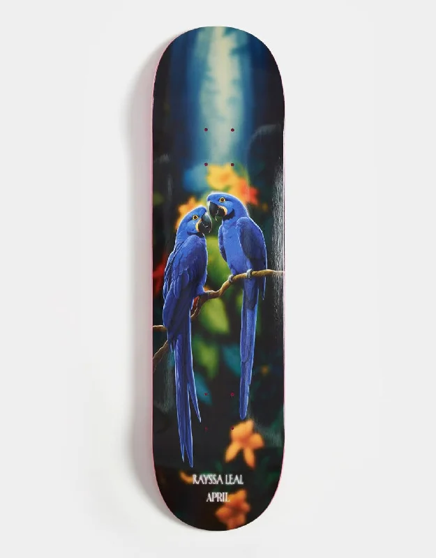 Soft Flex Skateboard Deck For Smooth Ride-April Rayssa Blue Macaw Skateboard Deck - 8.25"