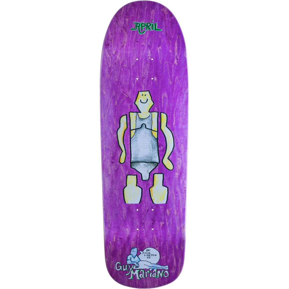 Best Skateboard Deck For Skate Parks-April Skateboards Guy By Gonz Skateboard Deck Purple - 9.6