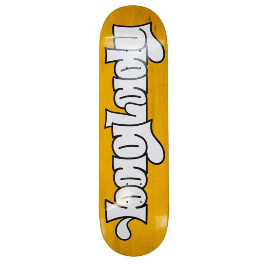 Deck For Long Skateboard Ride-Baglady Supplies "Throw Up" Logo Skateboard Deck Yellow 8.375"