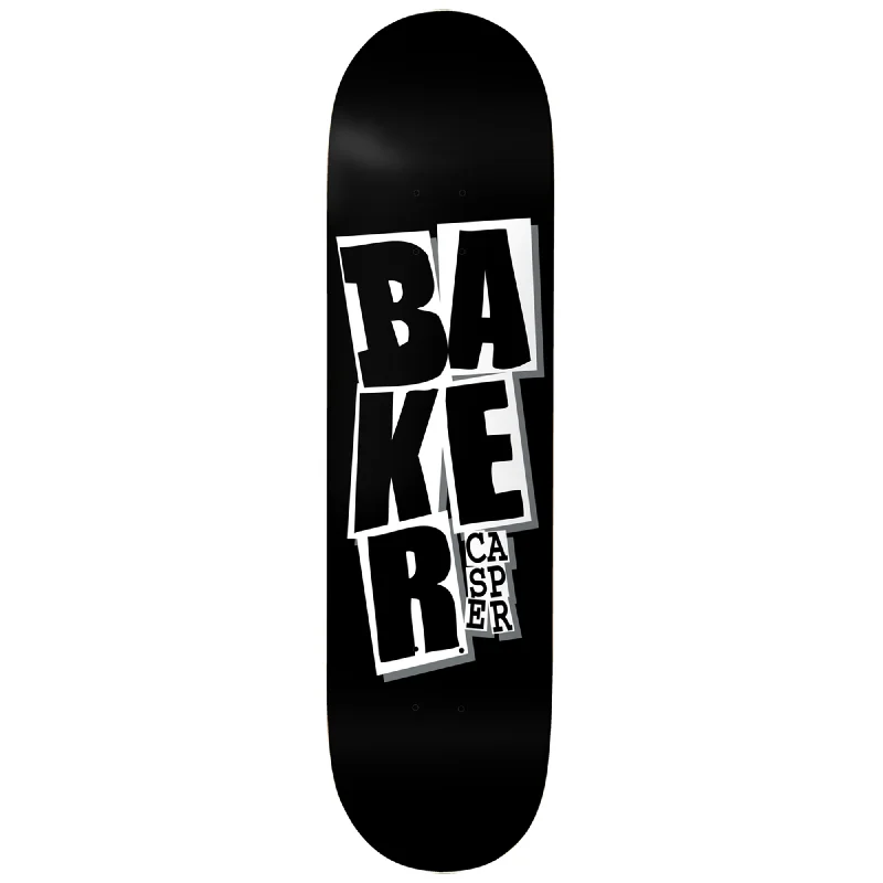 Skateboard Deck With Long-Lasting Strength-Baker Casper Stacked Black Deck - 8.5 B2