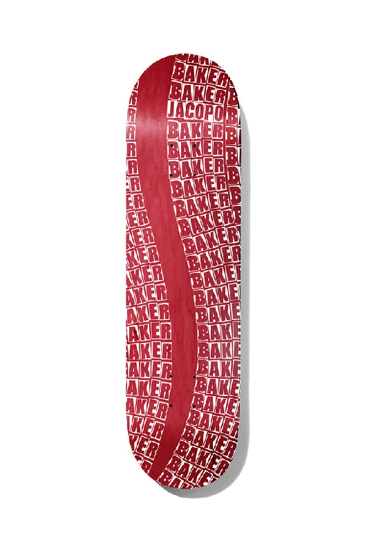 Skateboard Deck With A Smooth Finish-Baker Jacopo Wavy Red Deck 8.12"