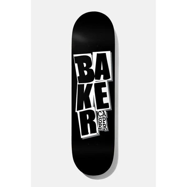 Best Deck For Longboard Style Skating-Baker Skateboards Casper Brooker Stacked Logo Deck 8.5" Black