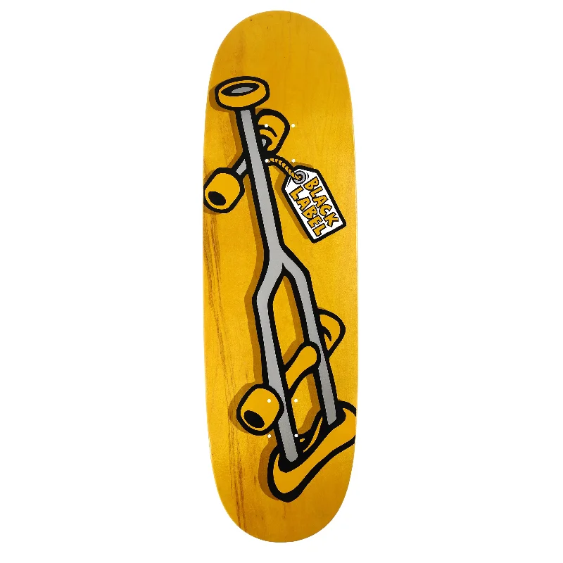 Skateboard Deck For Short Distance Skating-Black Label Skateboards Crutch Deck - 9.5 Egg - Assorted Stains