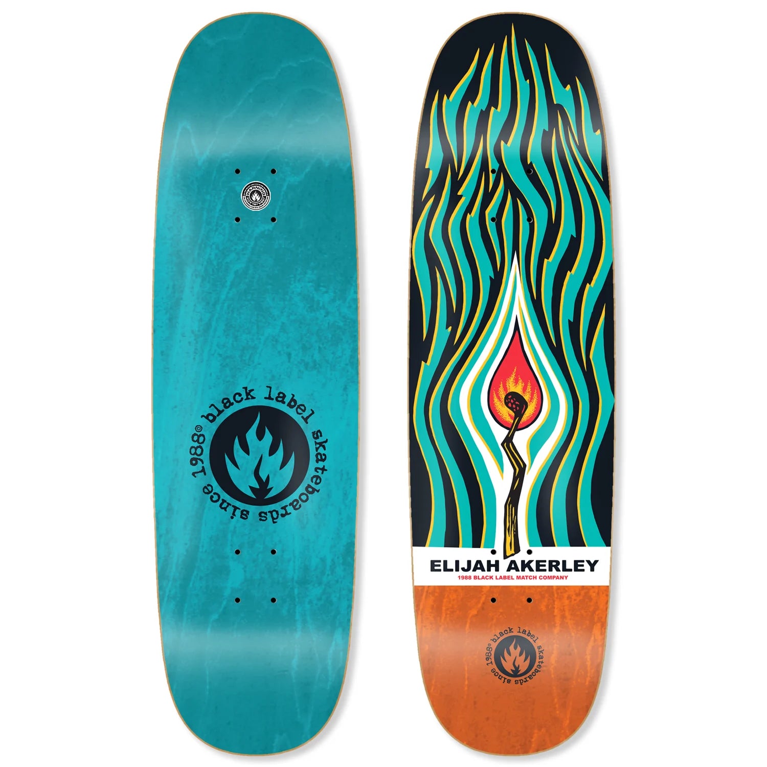 Professional Skateboard Deck For Stunts-Black Label Skateboards Elijah Akerley Match Co Skateboard Deck 9.0 Egg Shape