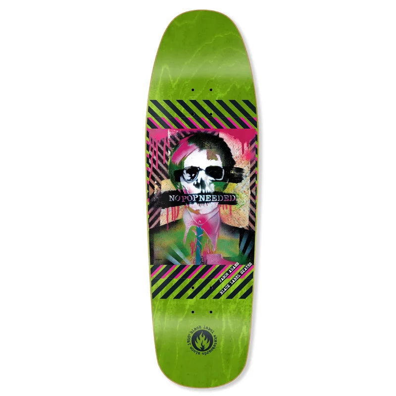 Lightweight Skateboard Deck With Strong Build-Black Label Skateboards Jason Adams No Pop Deck - 9.625 Max Shape - Assorted Stains