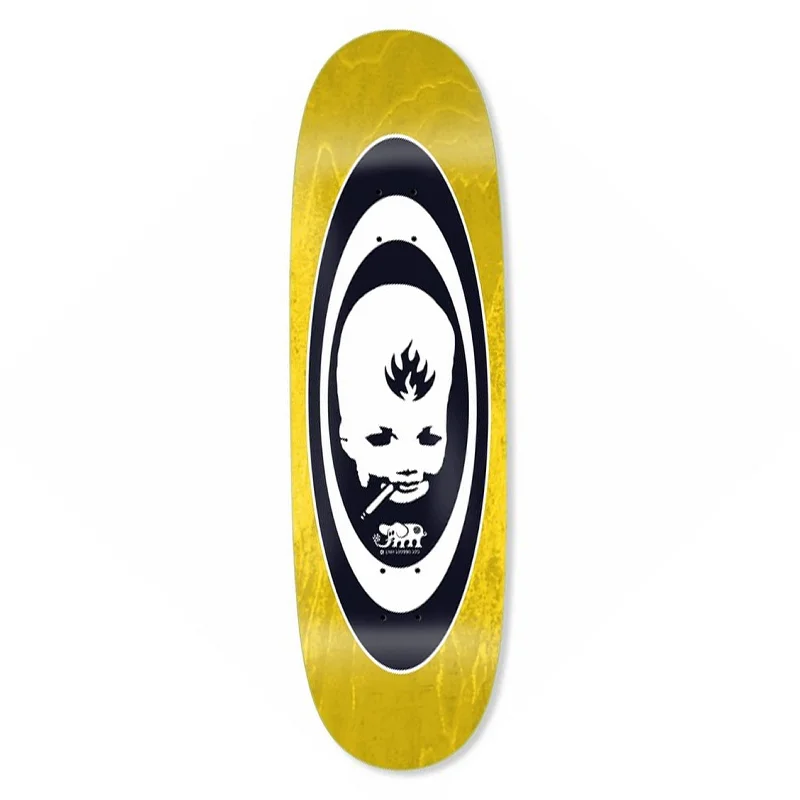 Skateboard Deck With Ideal Shape-Black Label Skateboards Thumbhead Oval Deck - 9.5 Egg