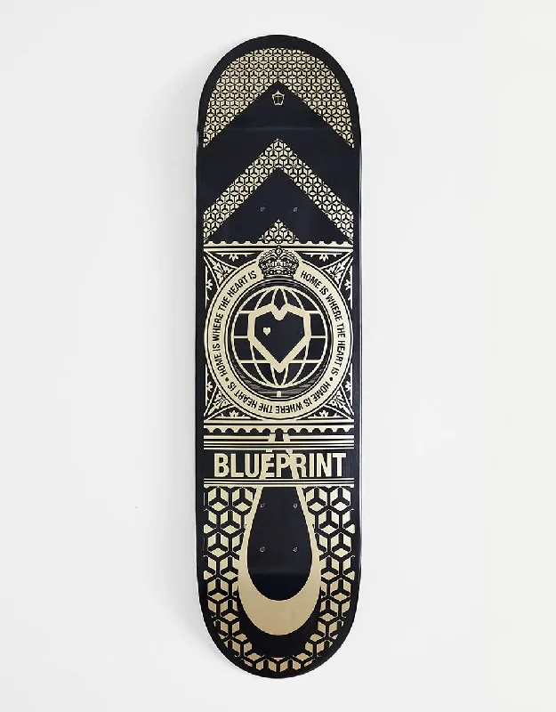 Best Skateboard Decks For Street And Bowl-Blueprint Home Heart Black/Gold Skateboard Deck - 8.125"