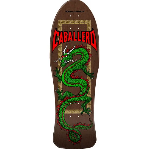 Soft Skateboard Deck For Smooth Tricks-Caballero Chinese Dragon Brown Stain 10.0