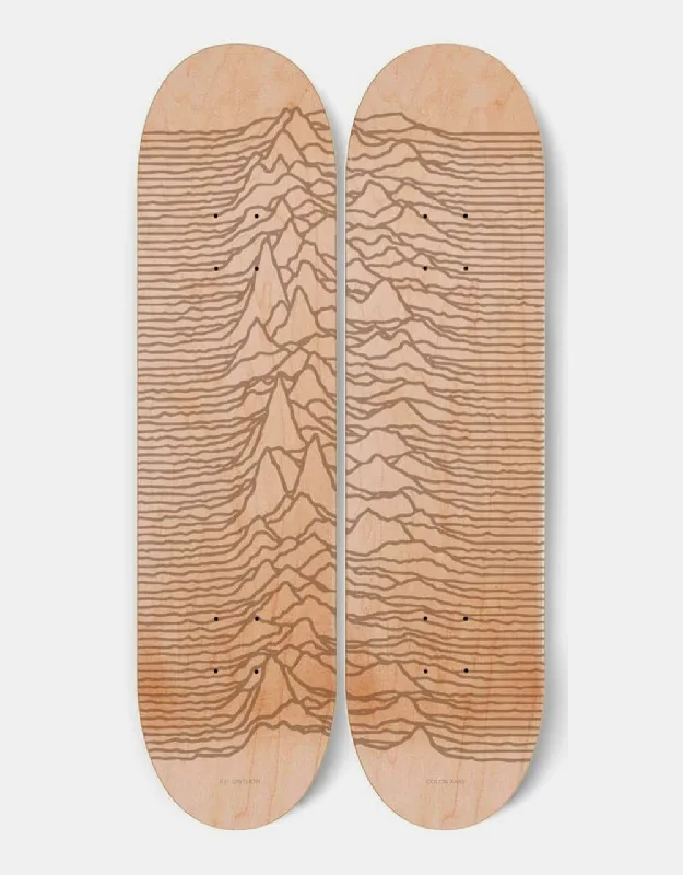 Lightweight Maple Skateboard Deck-Color Bars x Joy Division Unknown Pleasures Laser Engraved 2 Deck Set - 8.25"