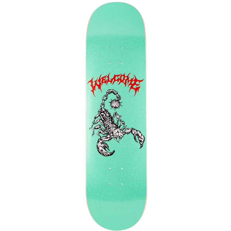 Skateboard Deck For Short Distance Skating-Welcome Skateboards Mace On Popsicle (Teal/Glitter 8.50)