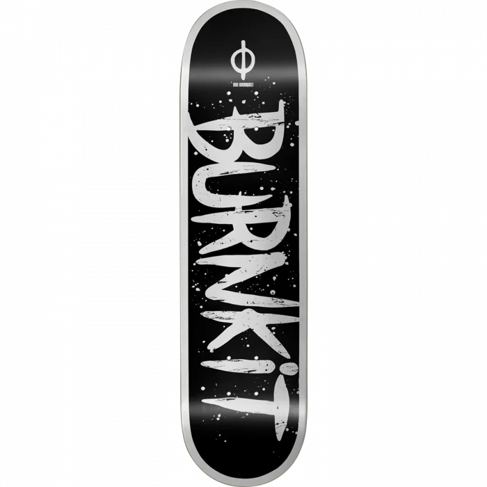 Skateboard Deck For Street Trick Performance-BURNKIT BOLD DECK-8.5 BLACK/WHITE