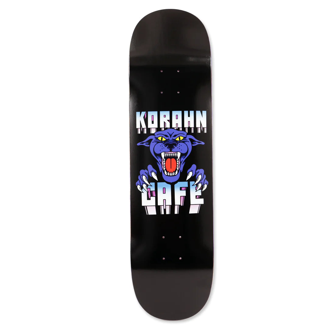 Wide Skateboard Deck For Comfort-Skateboard Cafe Korahn Panther Skateboard Deck 8.25 - Black