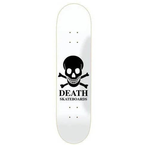 Skateboard Deck With High-Quality Bearings-Death Skateboards OG Skull Skateboard Deck - White/Black - 8.5