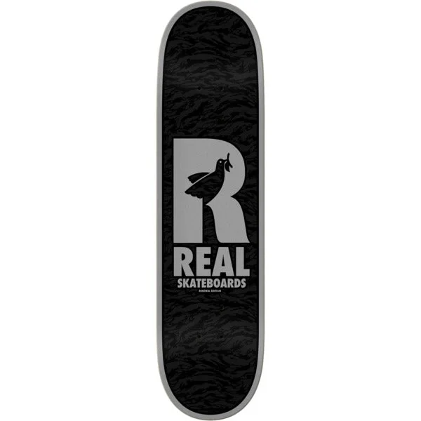 Sturdy Deck For Skateboard Ramp-Real Skateboards Doves Redux Skateboard Deck Black and Silver