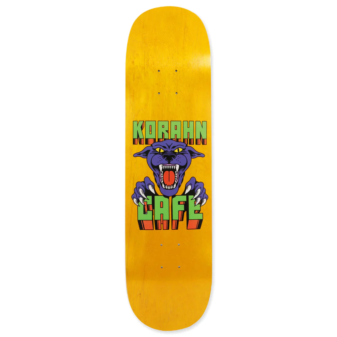 Deck For Beginner Skateboarder-Skateboard Cafe Korahn Panther Skateboard Deck 8.5 - Yellow Stain