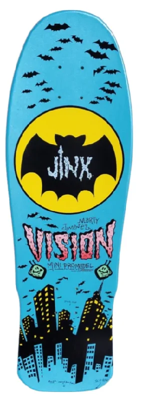 Skateboard Deck With Artistic Design-Vision "Double Take" Baby Blue Pearl Jinx Mini - 10"x30.25" Skateboard Deck