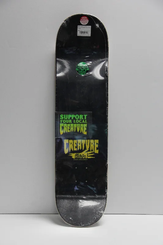 Skateboard Deck With Artistic Design-CREATURE Logo Outline Stumps Deck Yellow/Green - 8.25