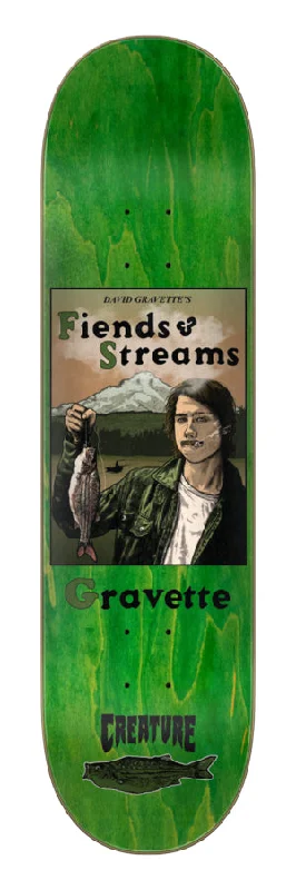 Long Skateboard Deck For Stability-Creature Skateboard Deck Gravette Fiends and Streams 8.3"