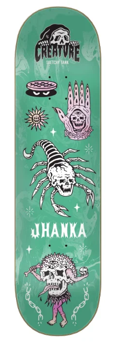 Minimalist Skateboard Deck For Riders-Creature Trippy Tanks Gonzalez VX Deck 8.25 Skateboard Deck