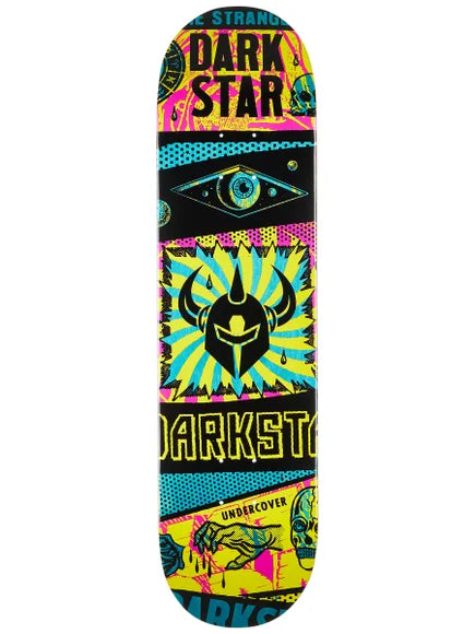 Skateboard Deck With Vibrant Color-Darkstar Collapse Yellow Deck 8.25