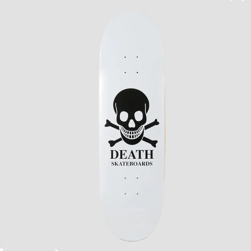 Skateboard Deck With High-Quality Bearings-Death Skateboards OG Skull 90's Lozenge Shape Skateboard Deck White/Black - 9.1