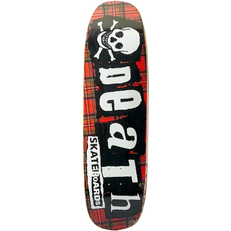 Skateboard Deck For Quick Acceleration-Death Skateboards Tartan Square Nose Pool Shape Skateboard Deck - 9.0