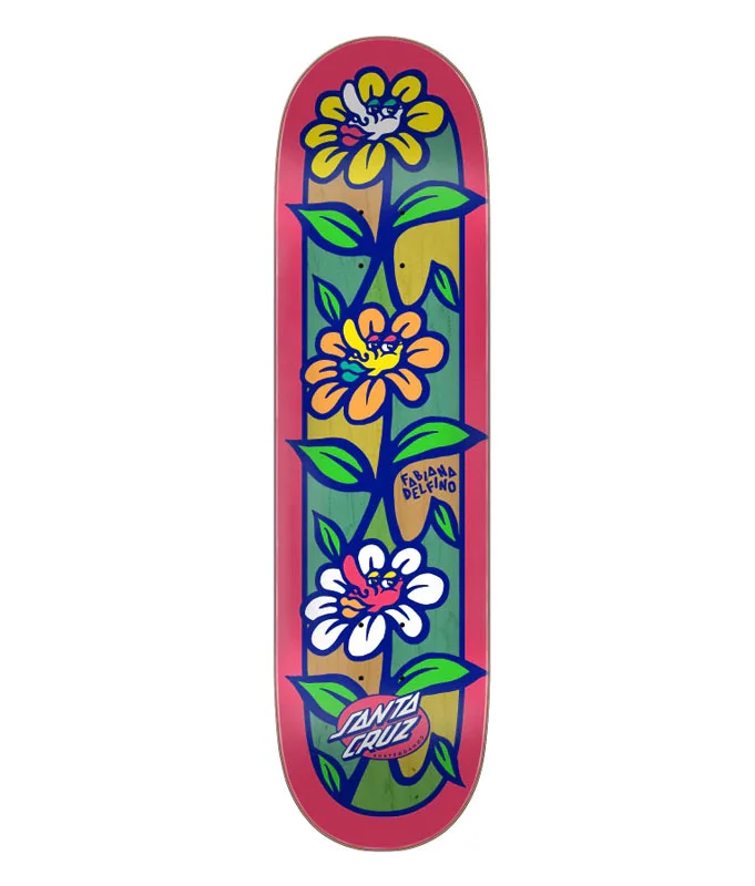 Multi-Layered Skateboard Deck For Extra Strength-Delfino Flower Crew VX Deck Skateboard Deck 8.25in x 31.60in Santa Cruz