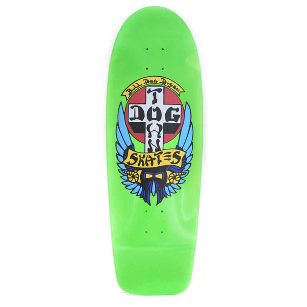 Skateboard Deck For Smooth Landings-Dogtown Bull Dog OG 70's Classic Deck Full Lime Green Dip - 10.0