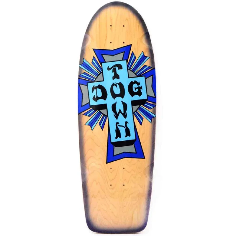 Skateboard Deck With Trendy Look-Dogtown Cross Logo 70s Classic Skateboard Deck  10.0 x 30.0 - Natural / Purple Fade / Blue Cross