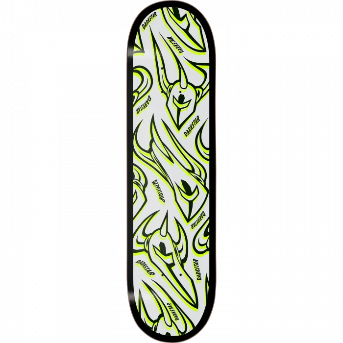 Skateboard Deck With High Flexibility-DST OVERPRINT DECK-8.25 WHT/LIME rhm