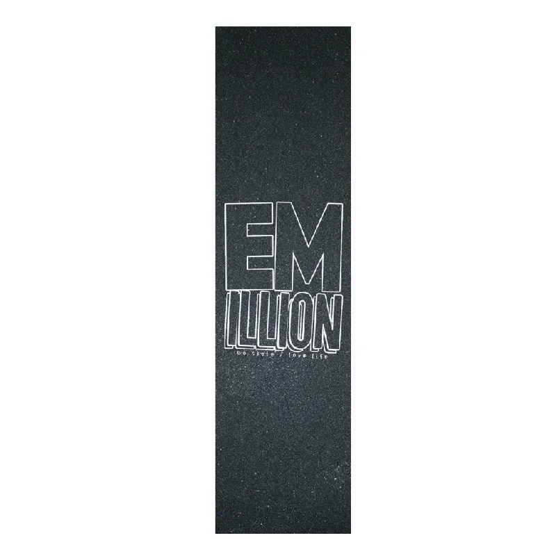 Skateboard Grip Tape With Enhanced Power-Emillion One World Logo Black Griptape