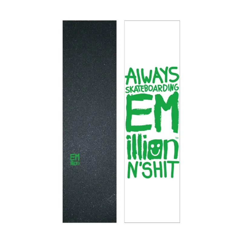 Skateboard Grip Tape For Stable Performance-Emillion Smal Logo Green Griptape