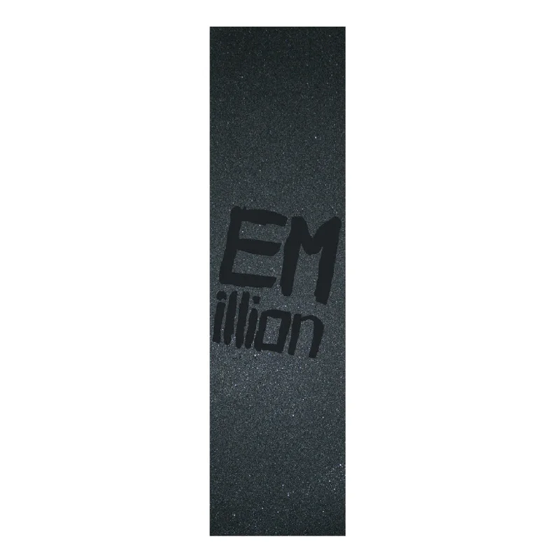 Soft Grip Skateboard Grip Tape-Emillion Stealth Mid Logo Black Griptape