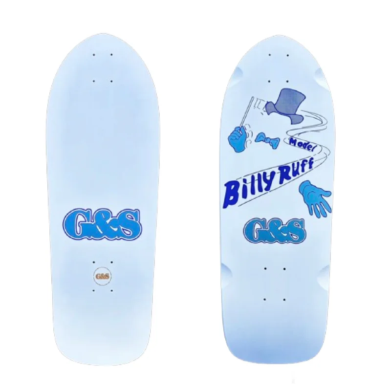 Professional Skateboard Deck For Power Skating-G&S Billy Ruff "Invisible Magician" - White Reissue Skateboard Deck