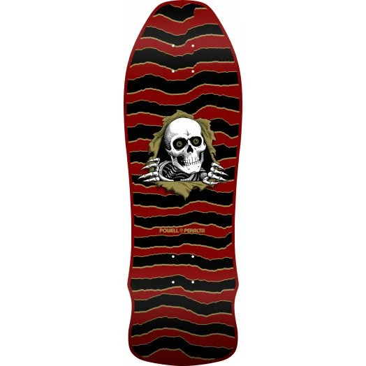 Skateboard Deck With Super Strong Ply-Geegah Ripper Maroon Pro Deck 9.75 X 30